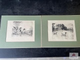 [260] Four Prints & Oil on Canvas