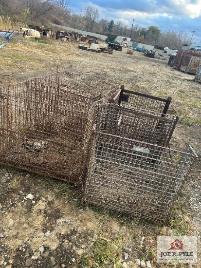 Lot of 4 Metal Cage Bins