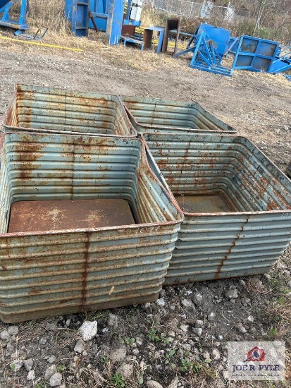 Lot of 4 Metal Bins