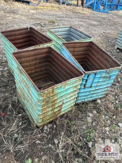 Lot of 4 Metal Bins