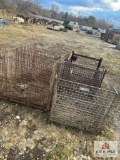 Lot of 4 Metal Cage Bins