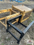 Metal Bin w/Lid and 2 Metal Base Stands