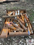 Metal Bin w/Misc & Pins