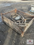 Metal Bin w/Misc Crane Cables