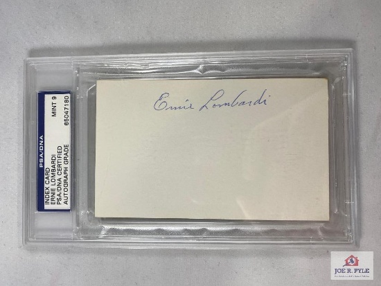 Ernie Lombardi Mint 9 Autograph Index Card, PSA/DNA Certified