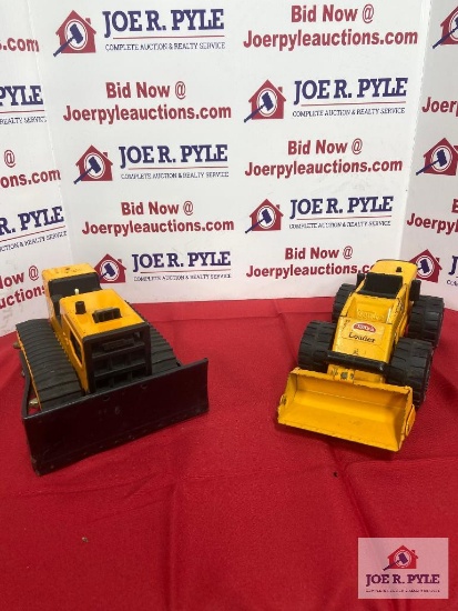 Tonka bulldozer and Tonka front end loader