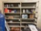 Steel shelving unit, 8 in. x 18 in. x 8 ft. tall; includes contents