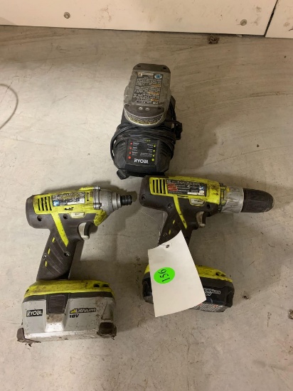 Ryobi drills (2x) with charger