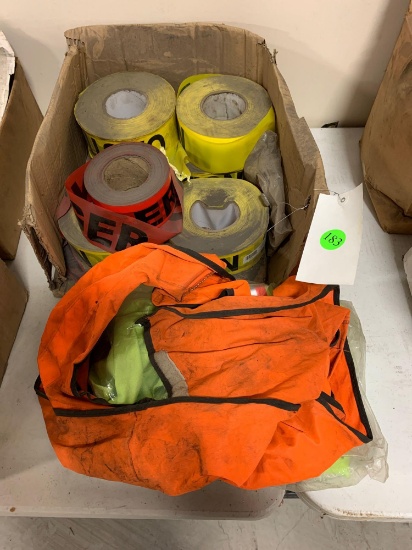 Safety tape rolls and vests