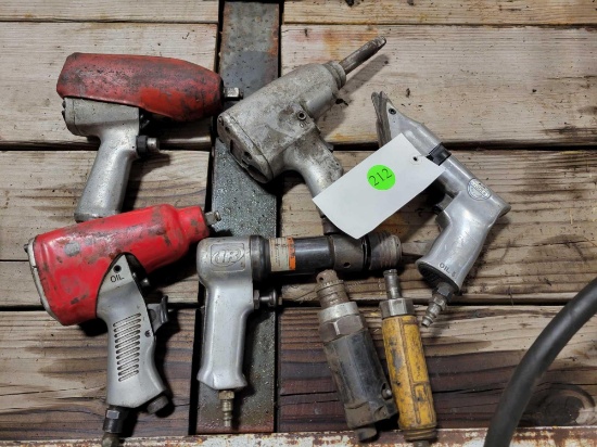 3 impact wrenches, 2 die grinders, air chisel, air shears