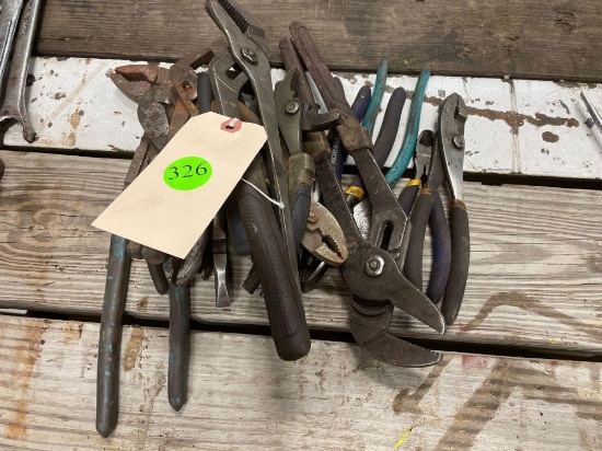 Assorted pliers, etc