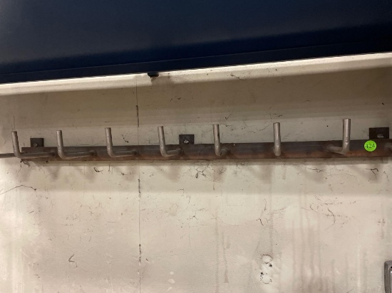 Steel wall rack w/ hooks, 4 in.
