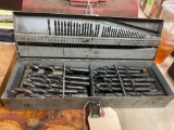 Metal box w/drill bits