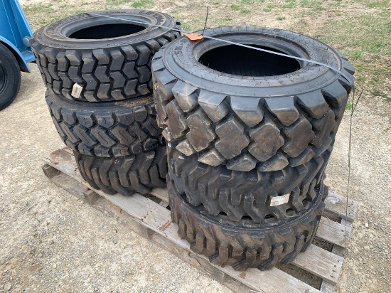 (6) New - 10-16.5 and 12-16.5 Skid Loader Tires