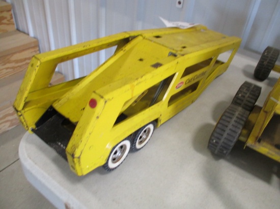 TOY TONKA CAR CARRIER W/ DROP DOWN TOP & END GATE