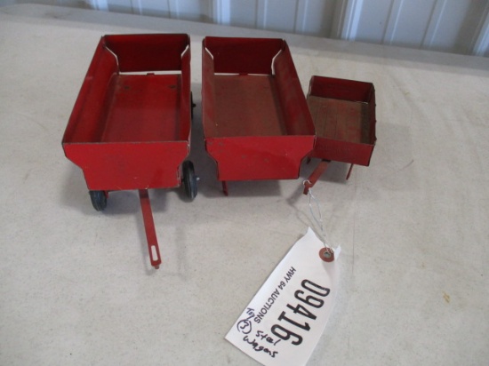 3- STEEL TOY WAGONS