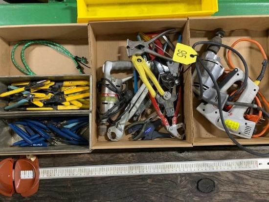 (4) Boxes of Tools, Drills, Staple Gun