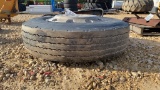 295/75R22.5 Tire on Aluminum Rim