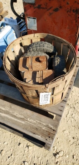 BUSHEL BASKET WITH MISCELLANEOUS