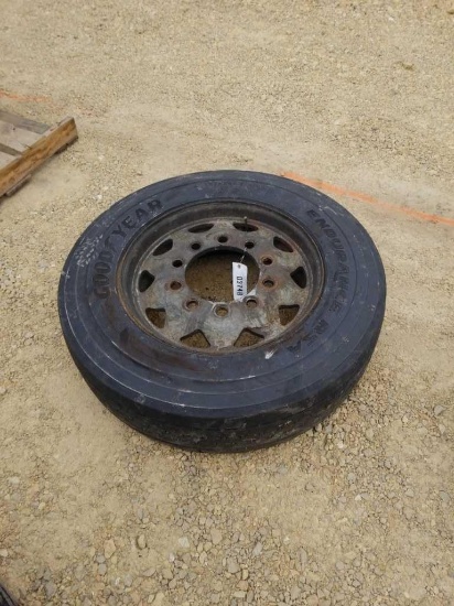GOOD YEAR 275/70R22.5 TIRE & RIM NEW