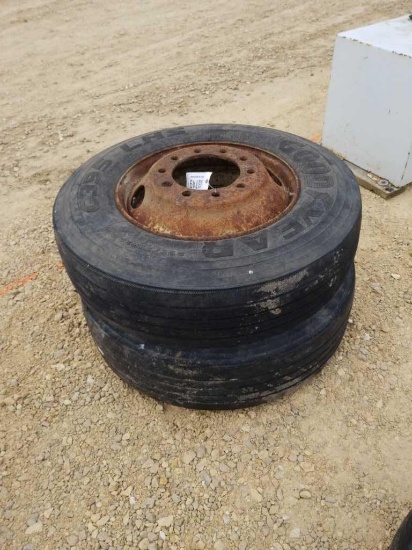 GOOD YEAR 295/75R22.5 TIRES & RIMS ALL GOOD