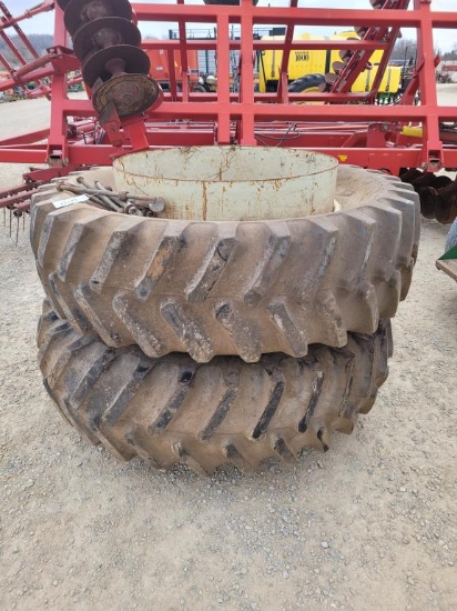 Set of 18.4-38 Duals w/ Rims and Clamps
