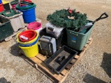 Plastic Pails, Heater, Christmas Items