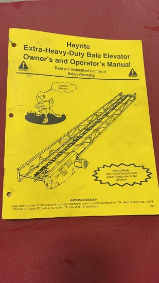 OPERATOR'S MANUAL FOR HAYRITE EXTRA HD ELEVATOR