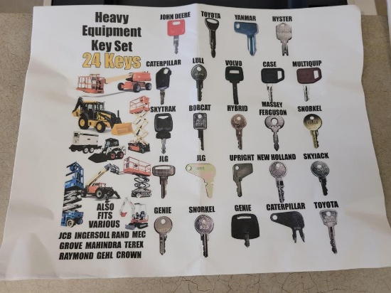 24 Key Heavy Equipment Key Ring