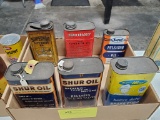 ASSORTED CANS OF OIL CANS