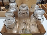 BOX OF GLASS JARS