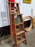 2 WOOD STEP LADDERS