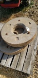 PAIR OF CEMENT TRACTOR WEIGHTS FIT JOHN DEERE