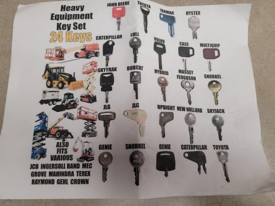24 Key Heavy Equipment Key Ring