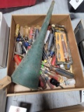Box Of Assorted Screw Drivers & Funnels