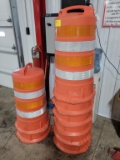 8-POLY ROAD CONES W/ RUBBER BASE