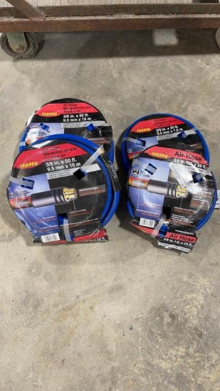 NEW 3/8" AIR HOSE 2- 25' LENGTH AND 2-50' LENGTH