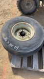 10.00 X 15 FRONT TRACTOR TIRE ON RIM