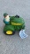 JOHN DEERE PLASTIC TOY TRACTOR WITH FARMER