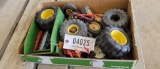 BOX OF MISC TOY TRACTOR PARTS