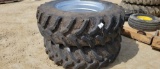 2 - 18.4 X 38 FLUID FILLED TIRES ON RIMS