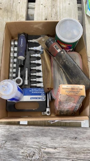 BOX WRENCH SET, MISC SOCKETS, BATTERY TESTER