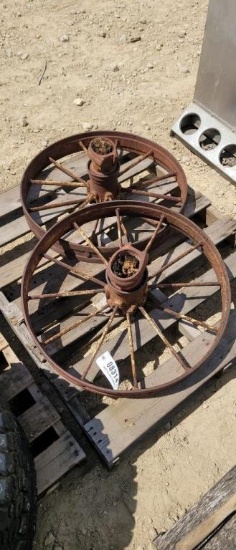 PAIR OF STEEL WHEELS