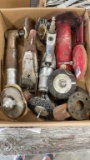BOX AIR TOOLS, PLANER, WIRE WHEELS, BOTTLE JACK