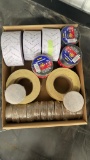 BOX OF MISC ELECTRICAL TAPE AND SAND PAPER