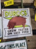 Duroc Pig Metal Sign