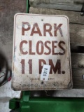 Park Closes Metal Sign