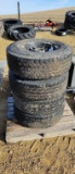 (4) ALCON 275/65R16 TIRES AND RIMS - 1 CRACKED RIM