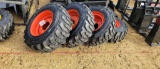 SET OF 4 NEW 12-16.5 SKS332 TIRES ON BOBCAT WHEELS