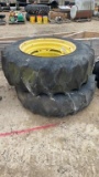 (2) JOHN DEERE RIM AND RAILS 16.9 X 30